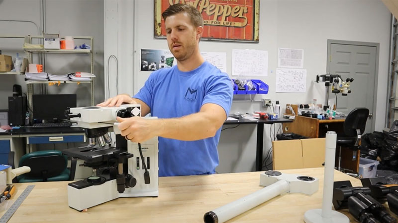 Disassemble & Assemble an Olympus Microscope Dualhead Bridge
