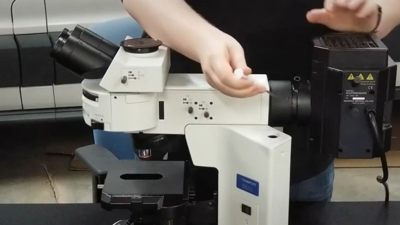 Olympus Fluorescence Microscope Head and Lamphouse Removal